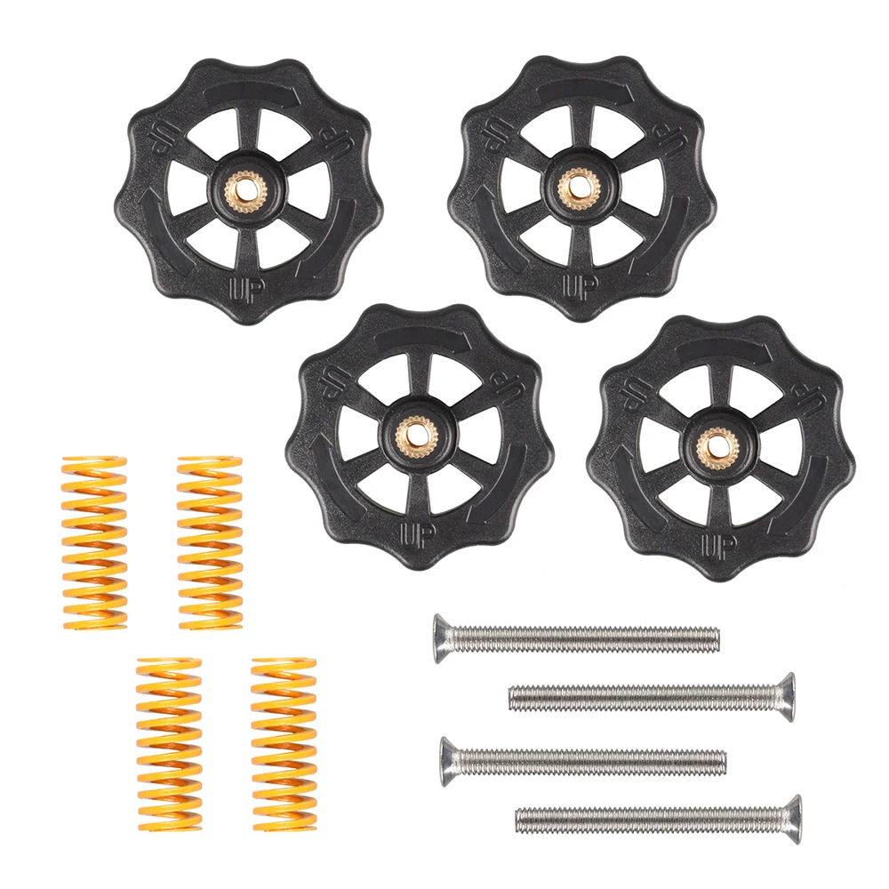 3D-Drucker-Teile, beheiztes Bett, Feder-Nivellierungssatz, Einstellmutter + Federn + Schraube, Heizbett-Kit für CR-10 Ender 3 MK3 Brutstätte Image