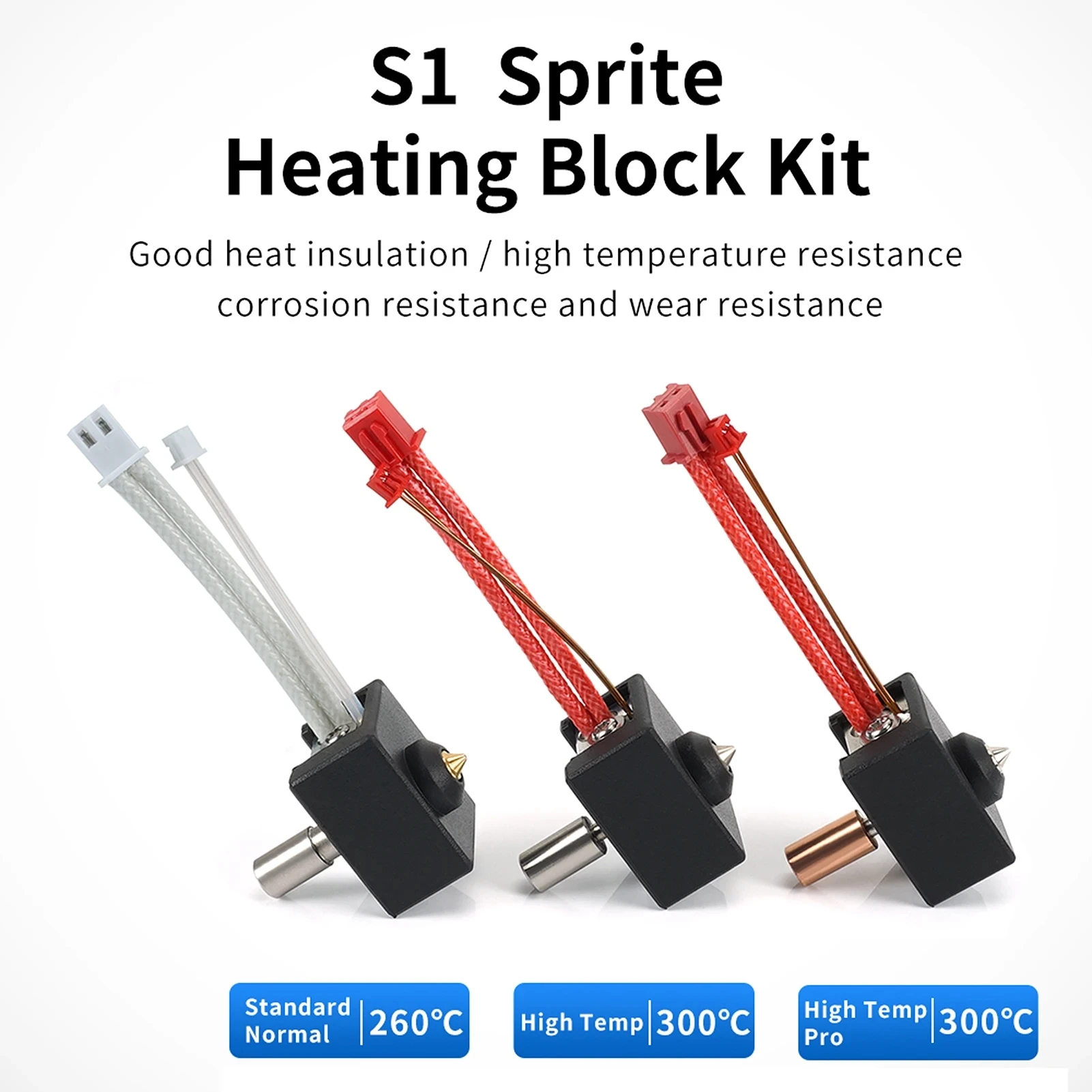 Creality offizielles Ender-3 S1 /CR-10 Smart Pro/Sermoon V1 / pro Sprite Extruder Upgrade Heizblock Kit Hochtemperatur 300 ℃ Image