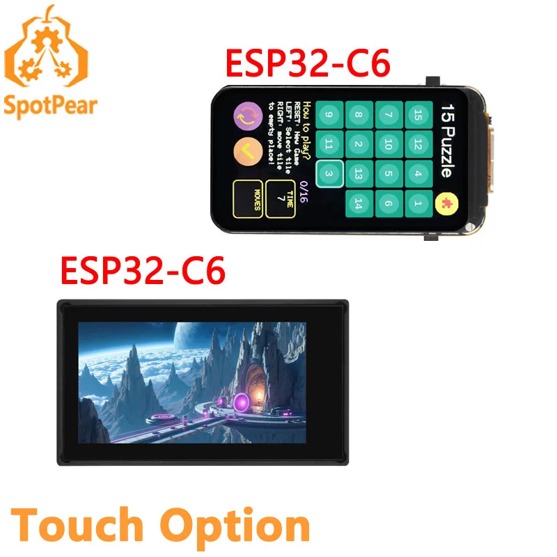 ESP32-C6 1,47 Zoll LCD 172×320 IPS Touch Display Option ESP32-C6 1,9 Zoll Modul 262K Farbe Unterstützt WiFi 6 & Bluetooth Image
