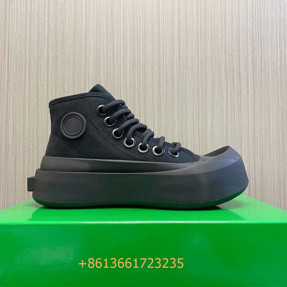 Schwarz/Weiß/Grün Mischfarbe Sneakers Damen/Herren Schuhe 4,5 cm Plattform große runde Zehen Schnür-High-Top-Canvas-Sneakers