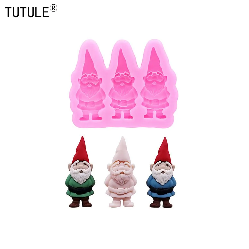 Weihnachten DIY Gnome Zwerg Schlüsselanhänger Ton Epoxidharz Silikon Mould Gnome Weihnachtsmann Zwergform Schokolade Kuchen Dekoration Formen Image