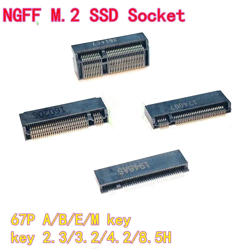 5 Stück NGFF-Buchse/M.2-Schnittstellenanschluss für SSD-Buchse 67P A/B/E/M-Schlüssel, 2,3/3,2/4,2/8,5H Image