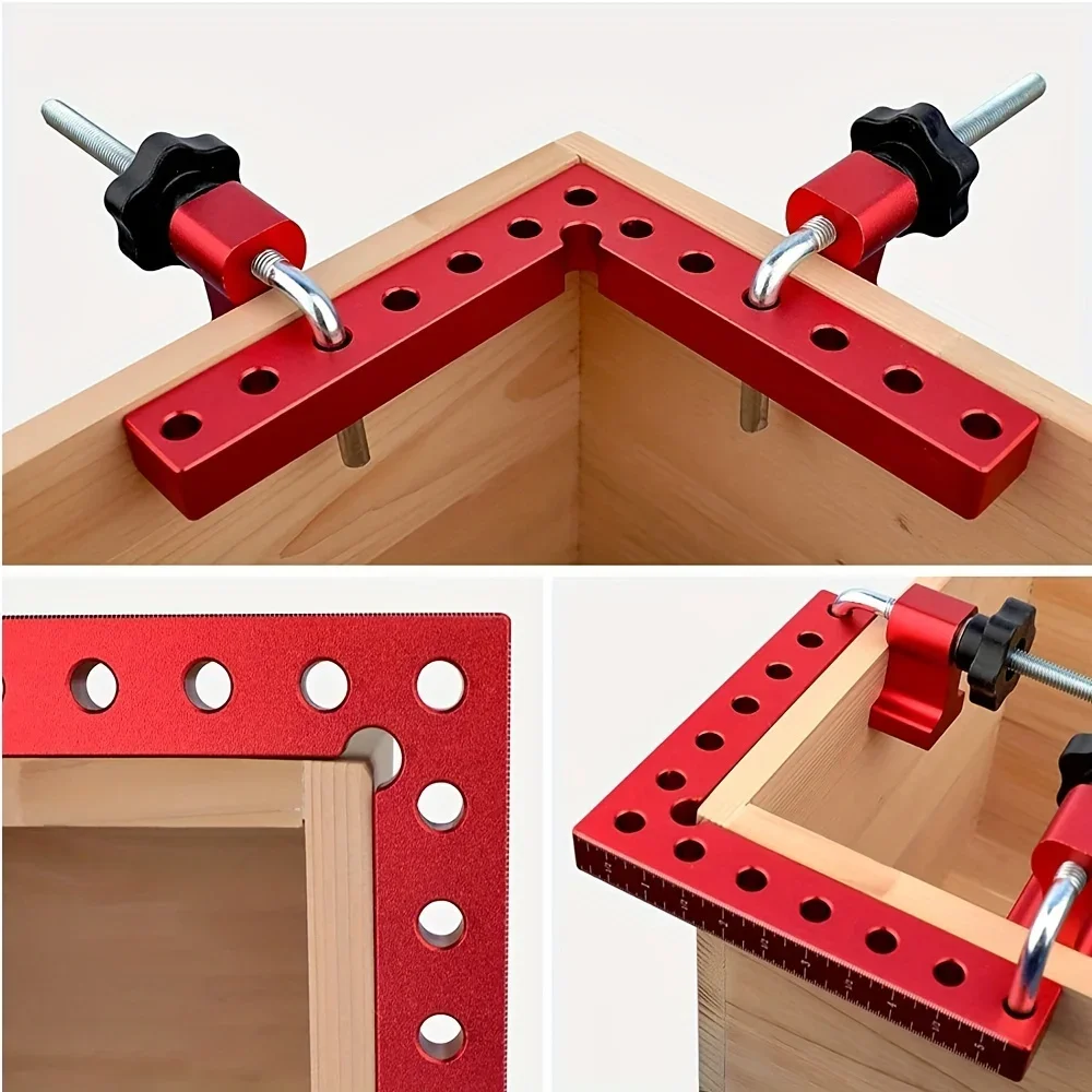 120/140 mm rechtwinkliger Befestigungsclip, 90 Grad L-förmige Hilfsvorrichtung, Positionierungsplatte, Befestigungsclip, Holzbearbeitungs-Klemmwerkzeug Image