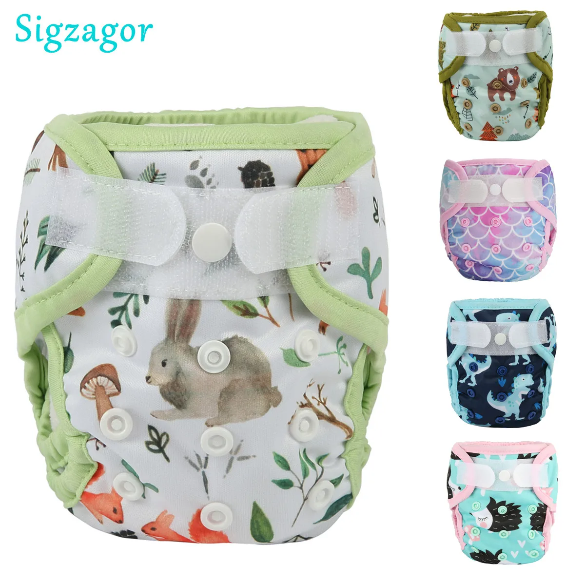[Sigzagor]1 Neugeborene Baby Klettverschluss Stoffwindelhülle Windel Doppelzwickel 4,4-10lbs 2kg-5kg Image