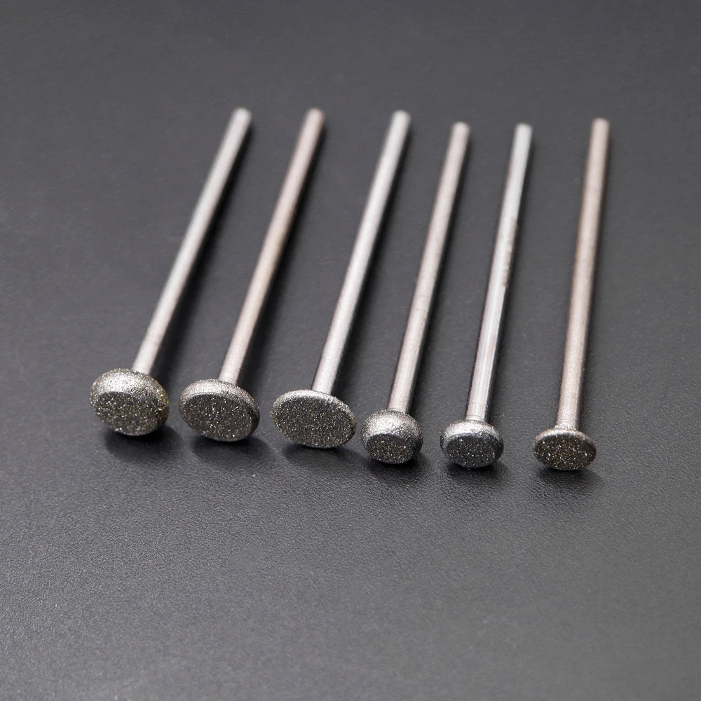 Hohe Qualität 150# 2,35mm 6 stücke Diamant Schleifen Punkt Zähne Schleifen Punkt Schleifen Burr Durable Schleifen Nadel Maniküre Bits Image