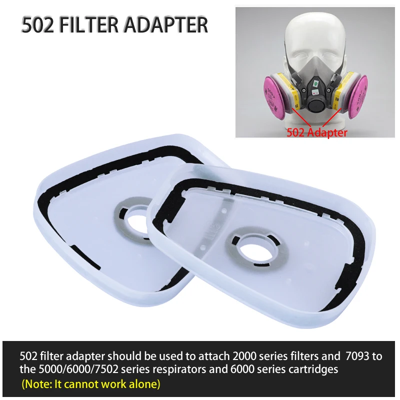 2 stücke 502 Filter Adapter Befestigen 2000/7093 Filter Zu 6001 Patrone Für 7502/5000/6000 Staub Maske Chemische Atemschutz Zubehör Image