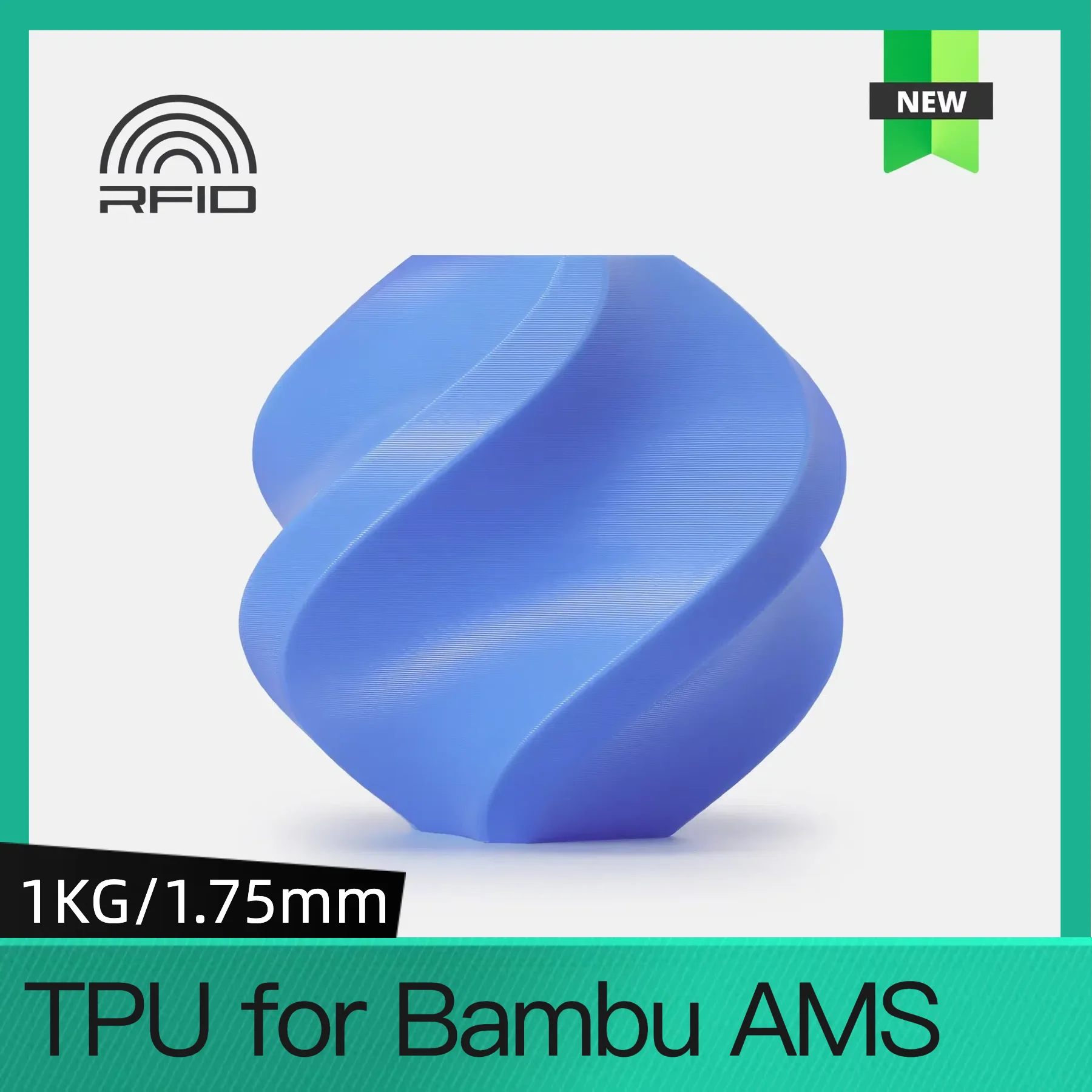 TPU für BambuLab AMS n AMS lite, kompatibel mit 1,75 mm 1 kg, mit wiederverwendbarer Hochtemperaturspule, Bambu TPU-Härte von 68D Image