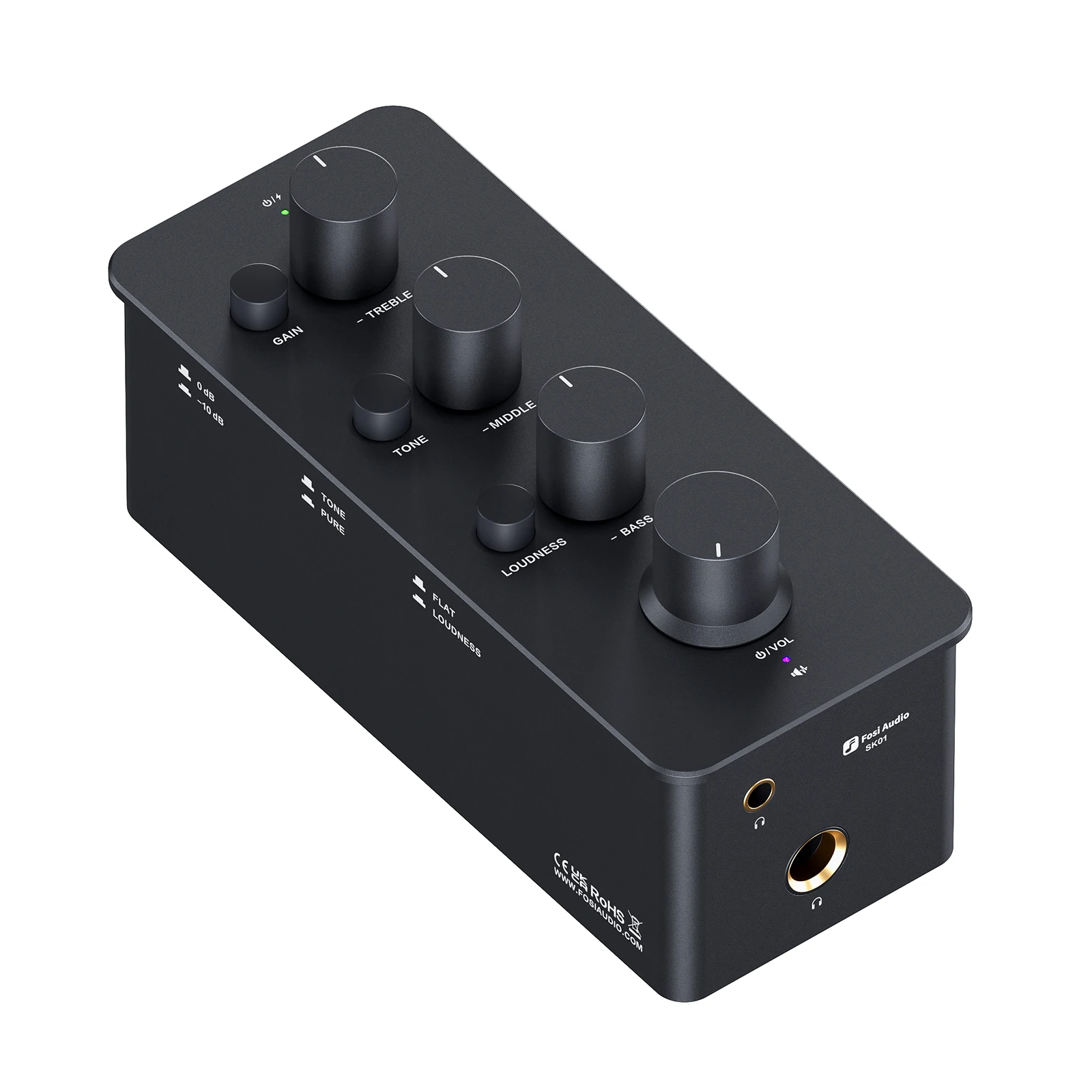 Fosi Audio SK01 Kopfhörerverstärker und Vorverstärker 2-in-1 für Kopfhörer, Kopfhörer, Leistungsverstärker, aktive Lautsprecher Image