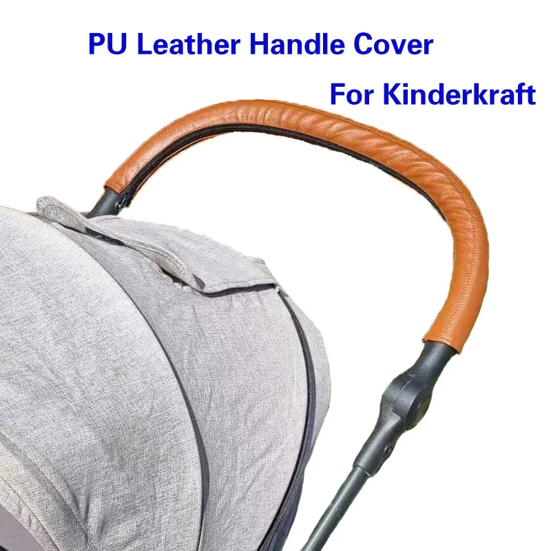 1 Stück PU-Leder-Griffabdeckung für Kinderkraft Kinderwagen Stoßfänger Schutzhüllen Armlehnenabdeckungen Babywagen-Zubehör Image