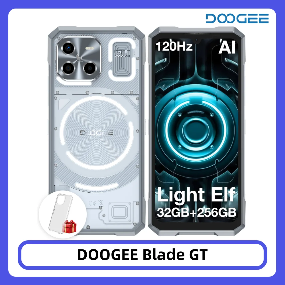 DOOGEE Blade GT Robustes Smartphone 32GB RAM 256GB ROM LED-Lichteffekt Dimensity 7050 6,72'' FHD+ 120Hz 5500mAh Akku Smartphone NFC