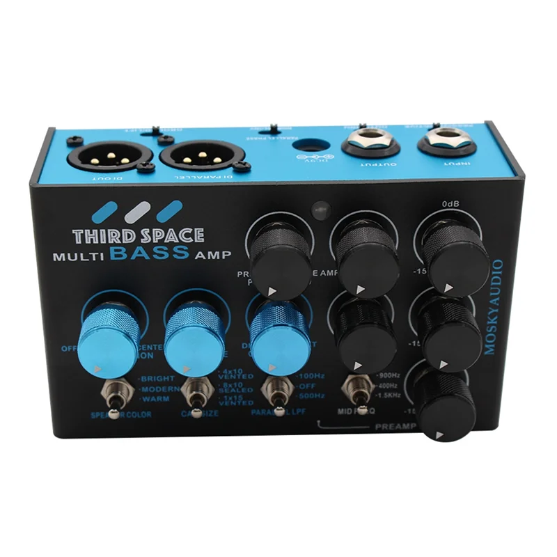 MOSKYAUDIO Bass Station & Cabinet Sim Third Space Multi Bass Amp Pedal Integrierter Simplifier-Effekt für E-Bass-AA85 Image