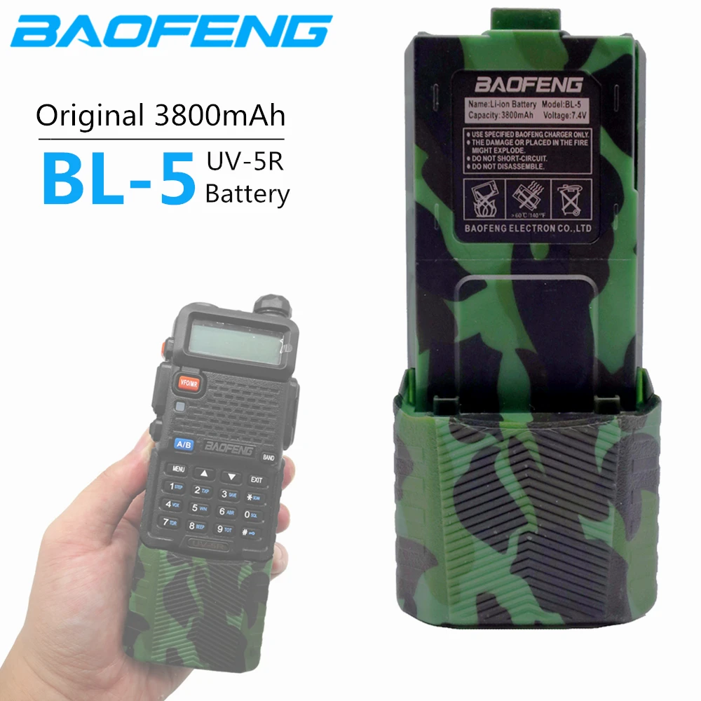1 Stück Baofeng UV-5R 3800 mAh Vergrößern BL-5 7,4 V 3800 mAh USB wiederaufladbarer Li-on-Akku für Baofeng UV 5R UV5R UV-5RE BF-F8+ Image