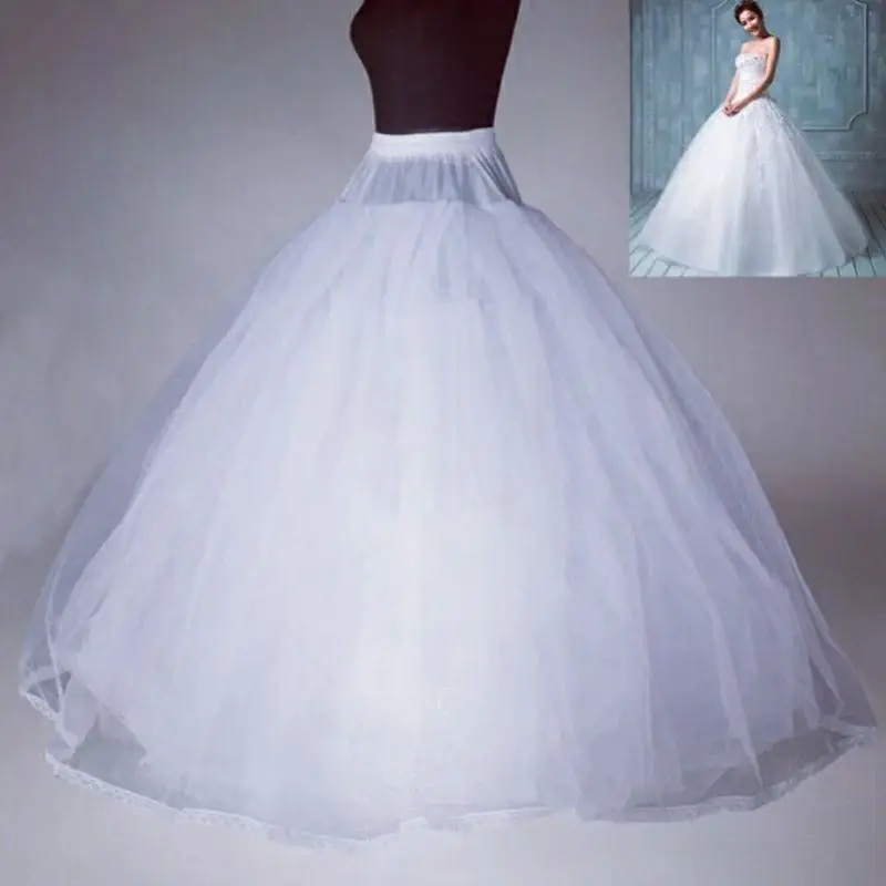4/6/8 Schichten Tüll-Petticoat, Hochzeitszubehör, Chemise ohne Reifen für A-Linie, Hochzeitskleid, breiter, bauschiger Unterrock Image