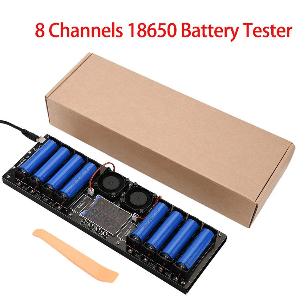 18650 Lithium-Batterie-Kapazitätstester, DC-Anschluss, 2,4-Zoll-Farbbildschirm, digitales Batterieleistungsdetektormodul, DC5 V, 10 A, automatisch, C Image