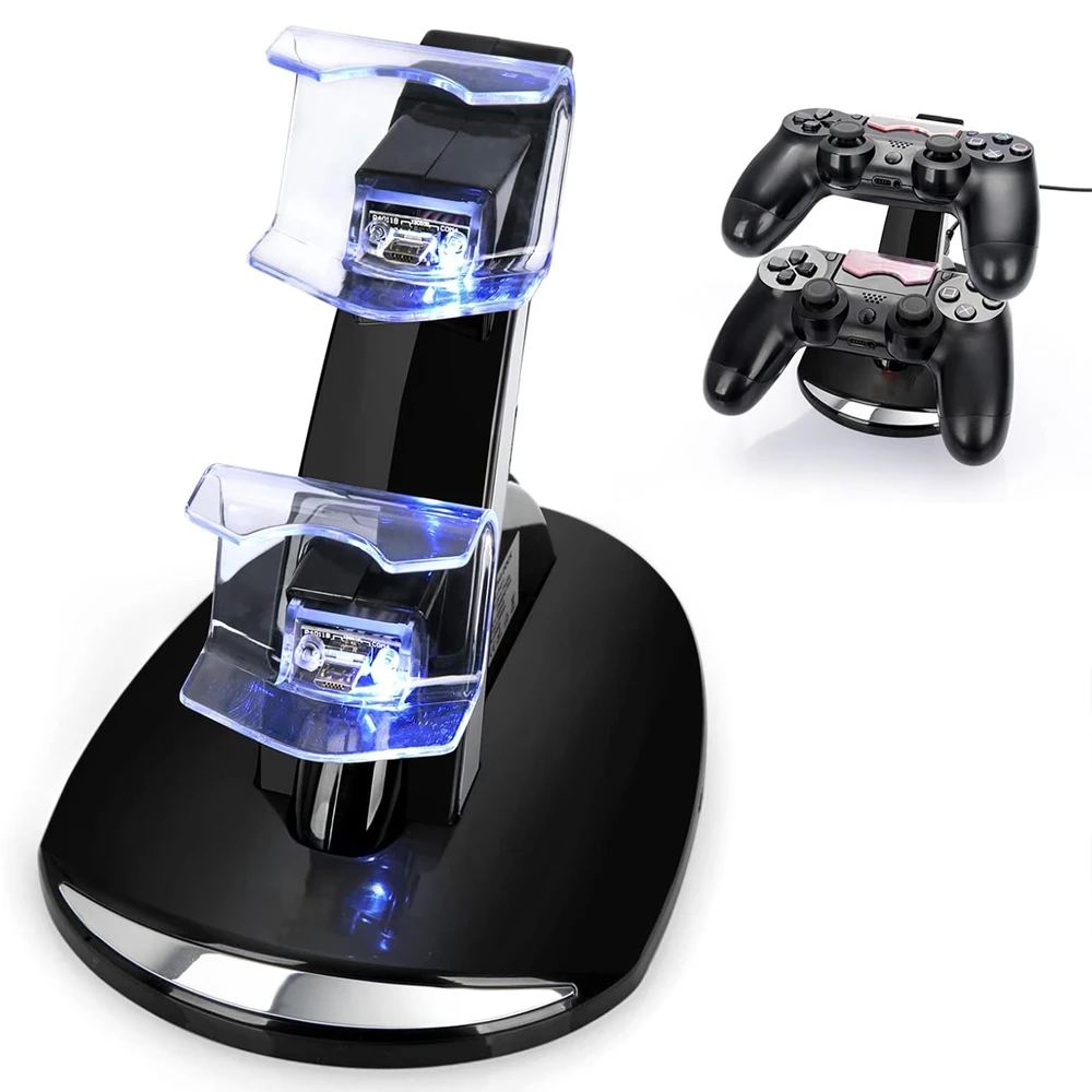 Für PS4 Controller Ladegerät Dual Lade Dock Schnelle Ladestation Ladegerät Stehen Für PlayStation 4/PS4 Pro/PS4 schlank Zubehör Image