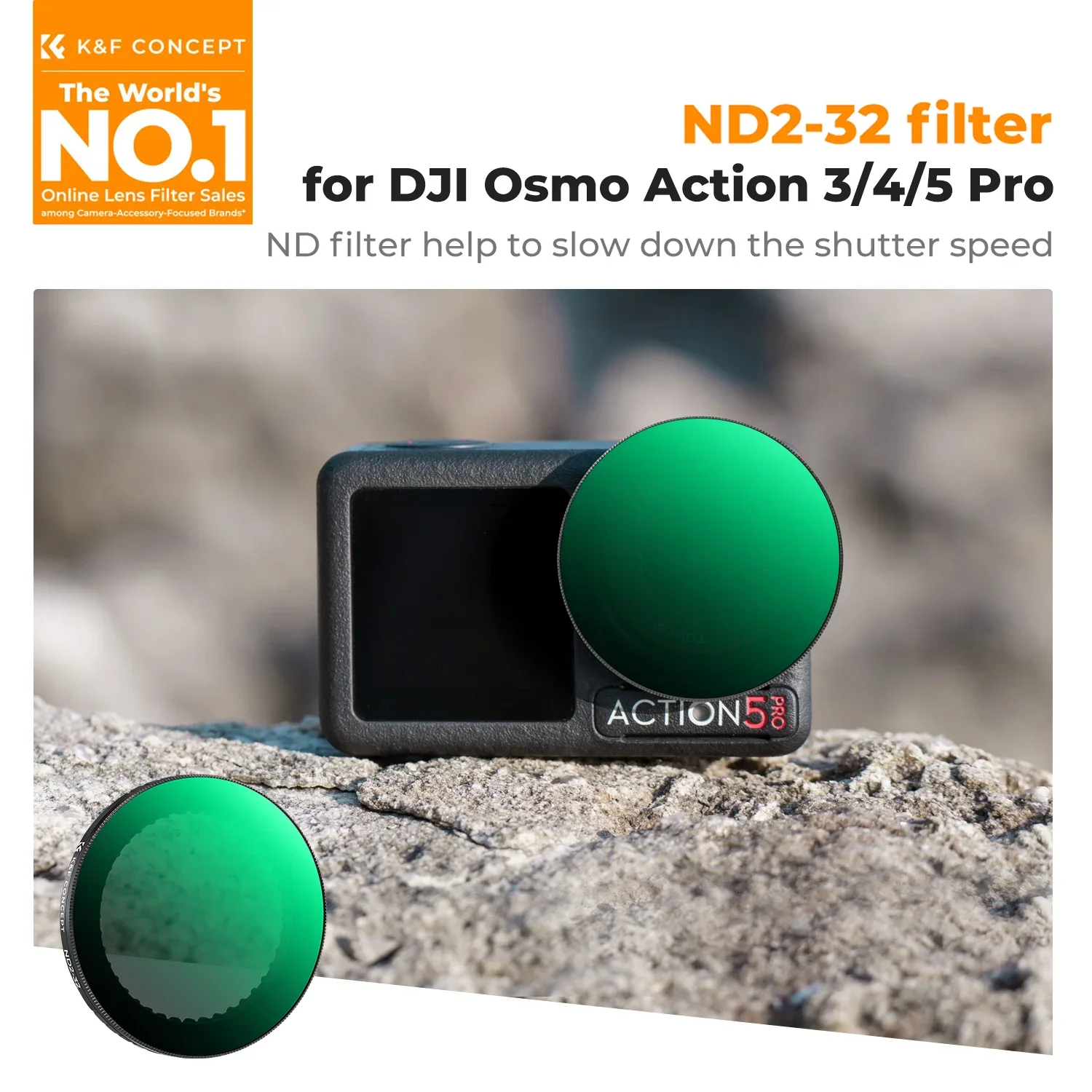 K&F CONCEPT Variabler ND2-32 Filter für DJI Osmo Action 5 Pro 4 3 Snap-on Originalfilter bleibt Einfach zu nutzen Image
