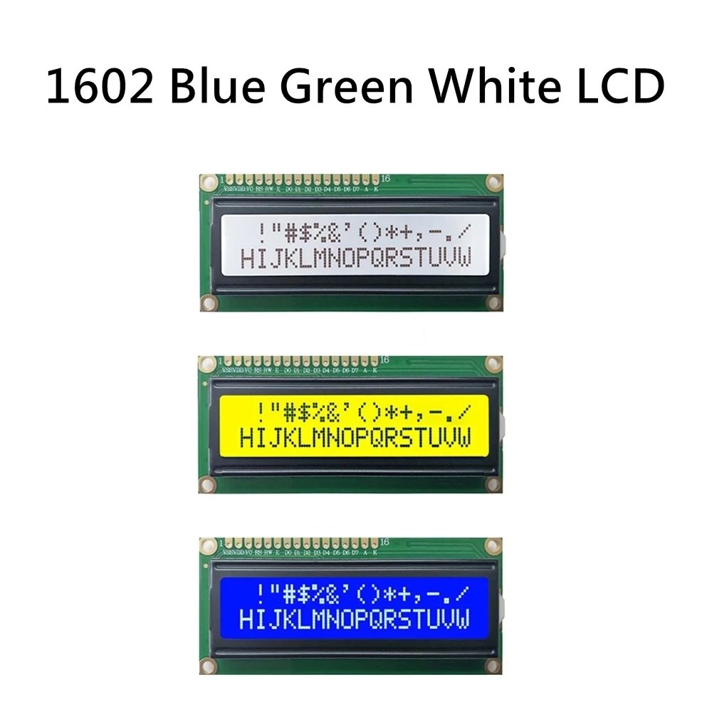 LCD1602 1602-Modul, blauer/grüner Bildschirm, IIC/I2C, 16 x 2 Zeichen, LCD-Anzeigemodul. 1602, 5 V, grüner Bildschirm und weißer Code Image