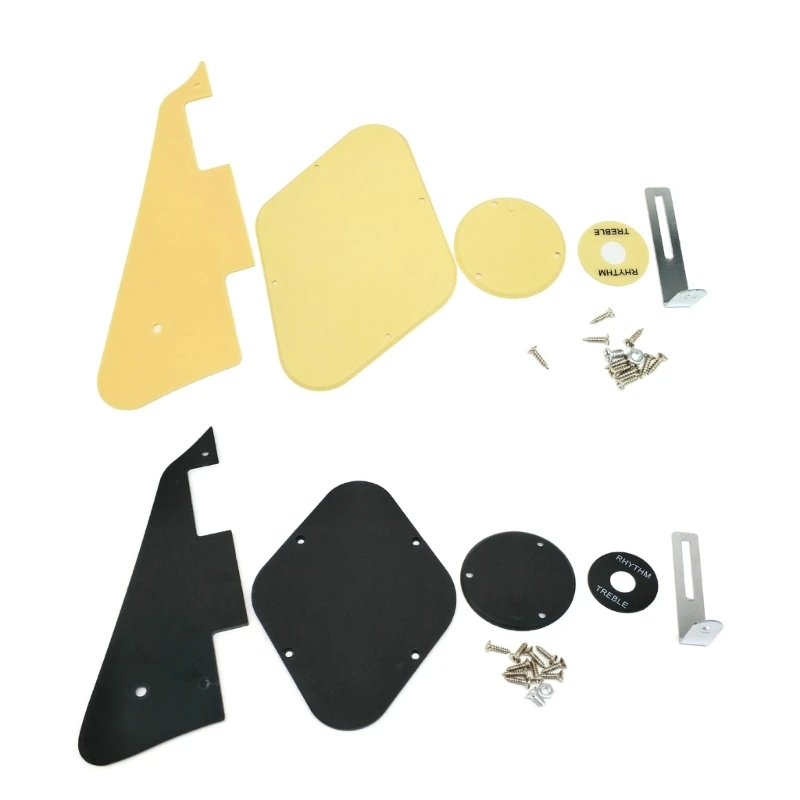 Standard LP Pick guard/Control Back plate/Schalter Hohlraum abdeckung Befestigungs schraube für Les Paul Styles Gitarre, 1ply schwarz/gelb