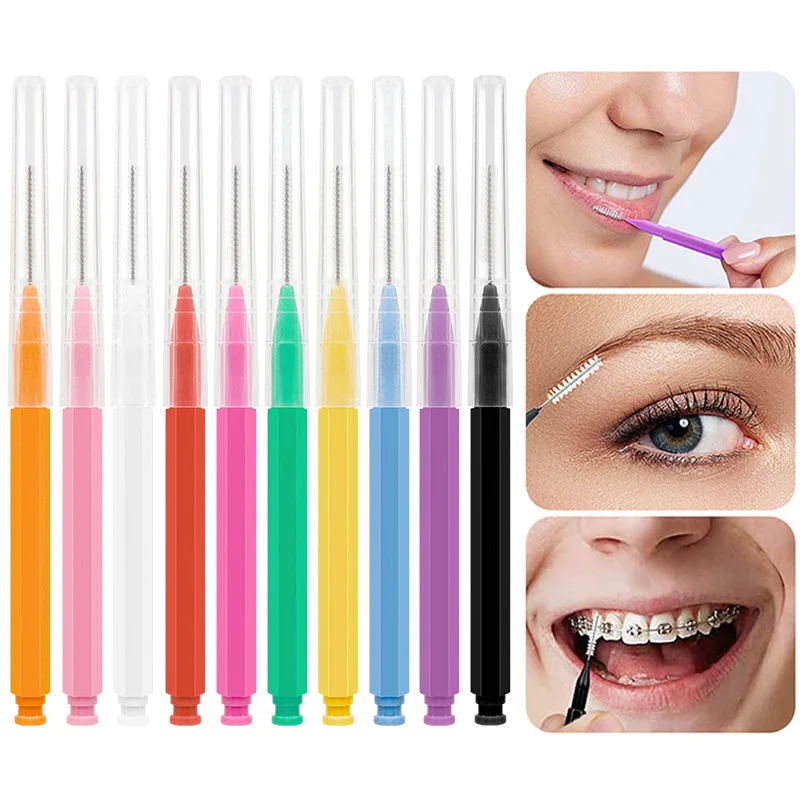 30 Stück gerade Interdentalbürsten für Erwachsene für die Interdentalreinigung von Zahnspangen und Lückenpflege Image