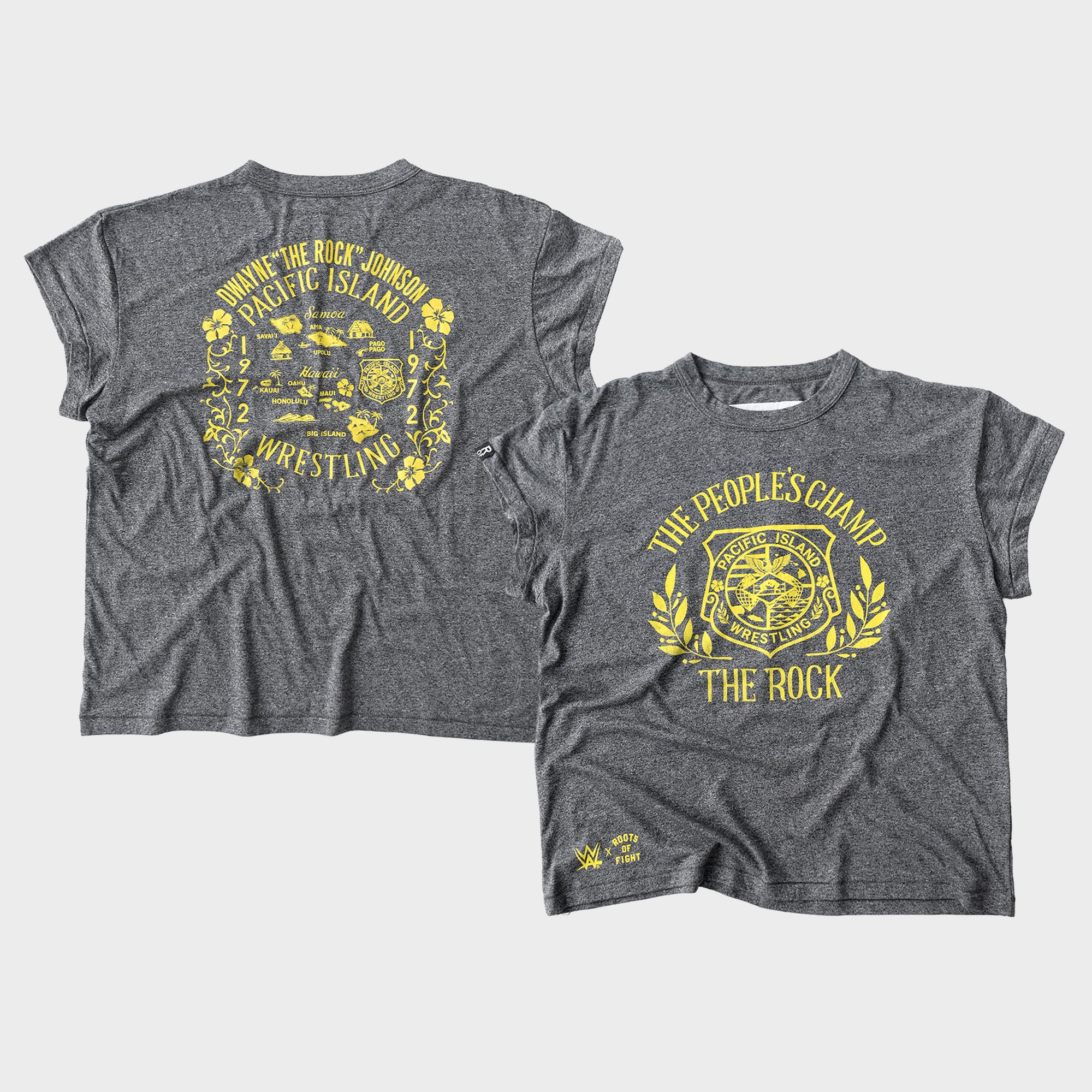 Women's Roots of Fight Black The Rock People's Champ Tri-Blend T-Shirt