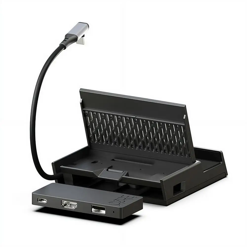 Tragbarer Dockingstation-Ständer mit abnehmbarem USB-C-Hub für XBOX X Ally/Skull & Co.Steam Deck/ROG Adapter Spielzubehör