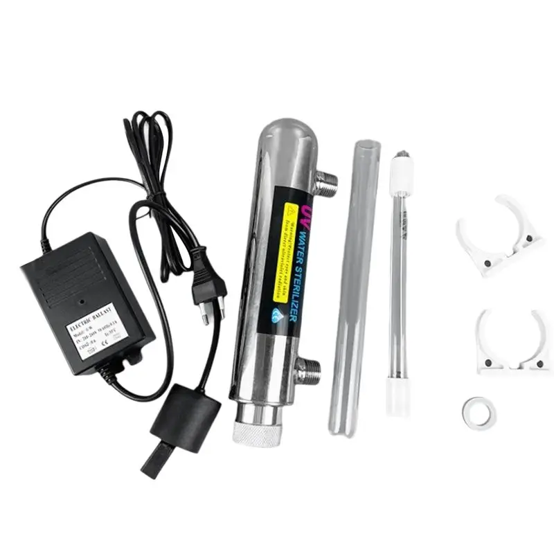 AUAU-12W UV-Wassersterilisator, UV-Röhrenlampe, direkte Trinkwasserdesinfektion, Aquarium-Fischbeckenreiniger, EU-Stecker Image