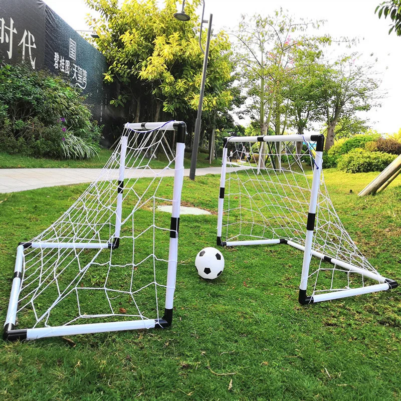 Großes 2-in-1 tragbares Fußballtor aus Kunststoff für drinnen und draußen, Kinder-Sportspielzeug, faltbares Fußballtor, Trainingsausrüstung Image