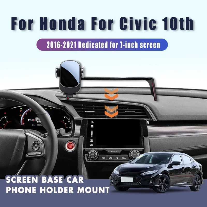 Bildschirm Basis Auto Telefon Halter Halterung Für Honda Civic 10th 2021 2020 2019 2018 2017 2016 Control Dashboard Telefon Halter stehen GPS Image