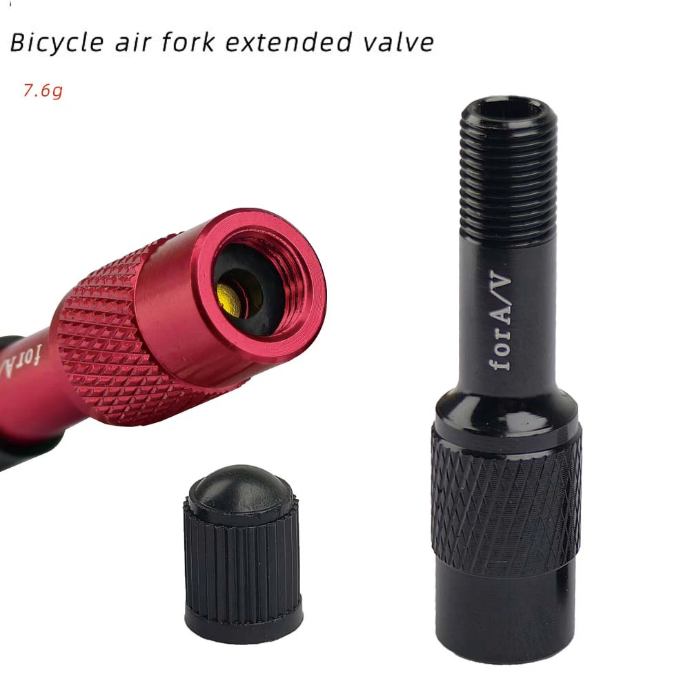 Ventiladapter aus Rostfreier Aluminiumlegierung für Luftfedergabeln, AV-Verlängerungskonvertierungsdüse, Fahrradgabel-Zubehör für MTB Image