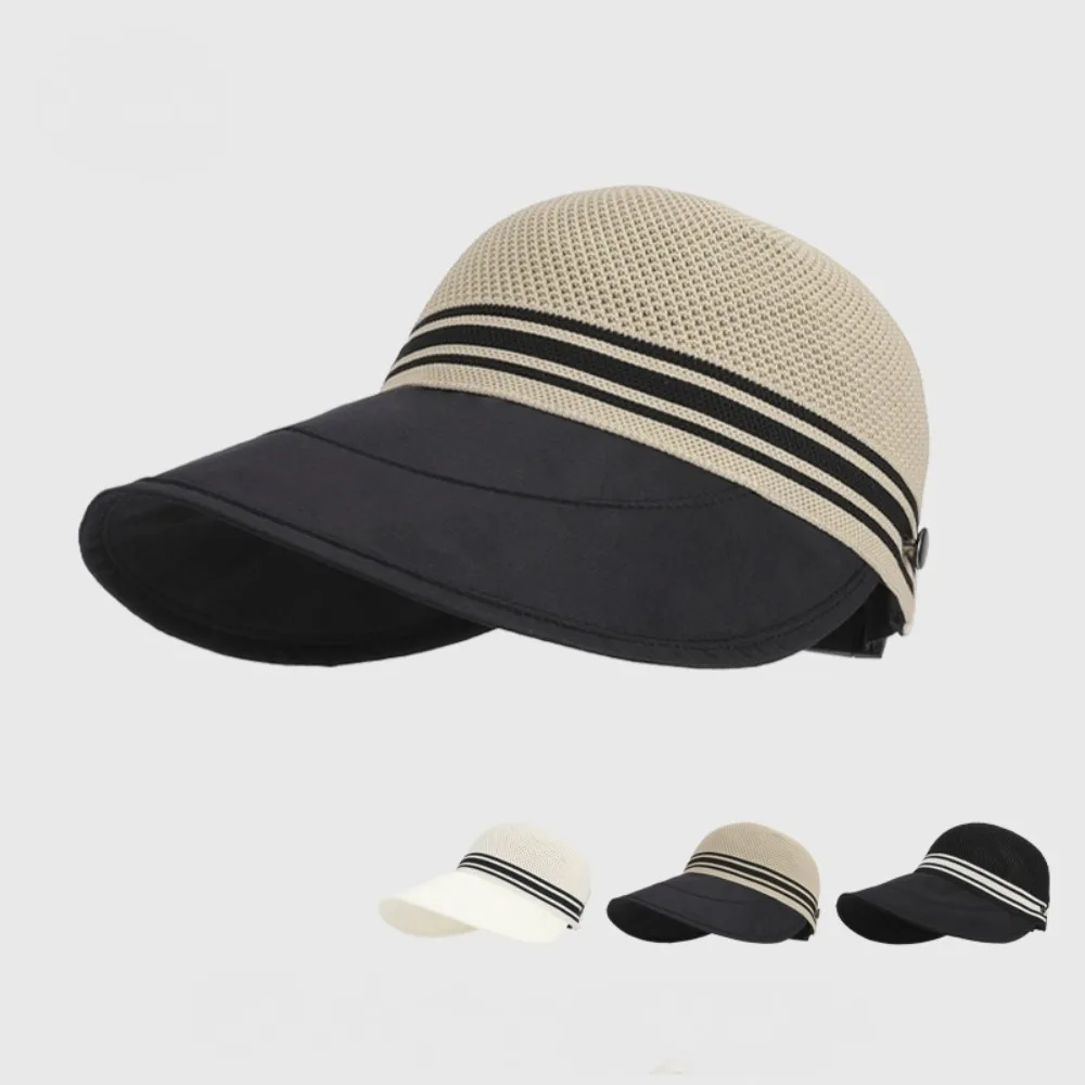 Damen Sommer Atmungsaktiver Bucket Hat mit Maskenhalterung, UV-Schutz, breiter Krempe und Pferdeschwanz-Öffnung – Baseballkappe für Sonnenschutz im Freien Image