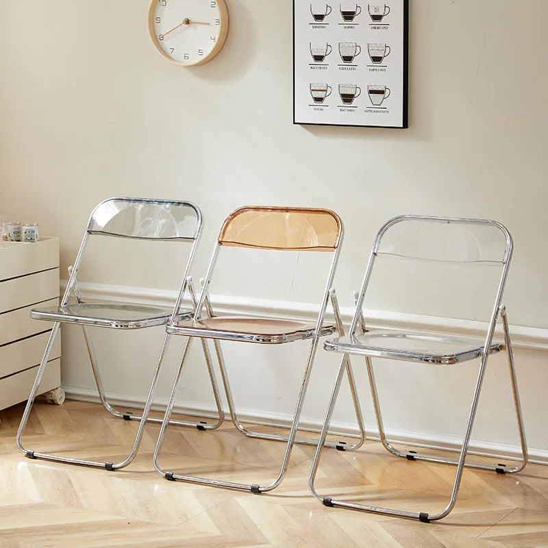 Garderobenstühle, einfache klappbare Esszimmerstühle aus Acryl, transparente Klappstühle für den Garten, Nagelstühle, Stühle für Veranstaltungen und Partys