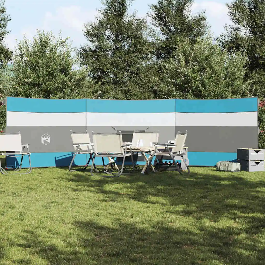 Blauer Camping-Windschutz, 508 x 130 cm, wasserdicht, Sichtschutz für den Außenbereich, Windschutz, Sichtschutz für den Hinterhof, Balkon, Terrasse, Sonnenschutz