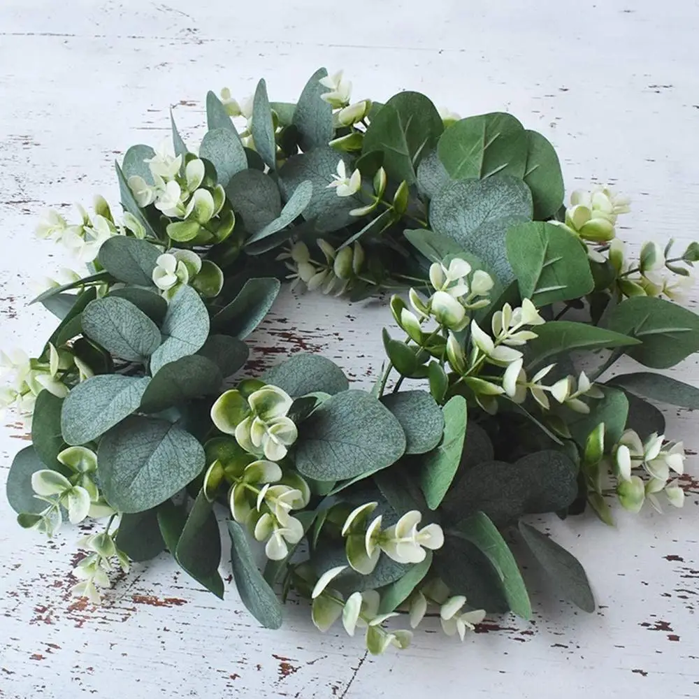 Künstlicher Eukalyptus-Kranz für Festlichkeiten, Hochzeiten, Brautdekoration, Tür, Haus, Zimmer, Party-Deko, DIY, Bestseller, Geschenk, Outdoor, Garten, Hof Image
