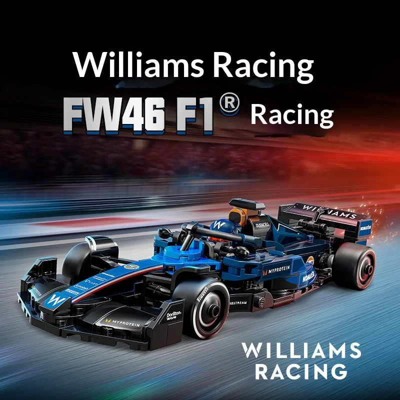 LEGO 77249 Williams Racing FW46 F1 Set di blocchi da costruzione per auto da corsa con minifigure del pilota per ragazzi e ragazze dai 10 anni in su