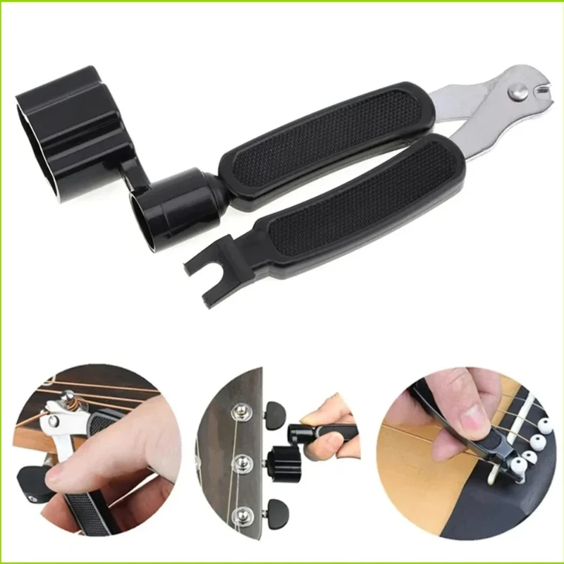 3-in-1 Gitarrensaiten-Wickler, Saitenwinder + Saitenschneider + Pin-Zieher, Gitarren-Wartungs- und Reparaturwerkzeug Image