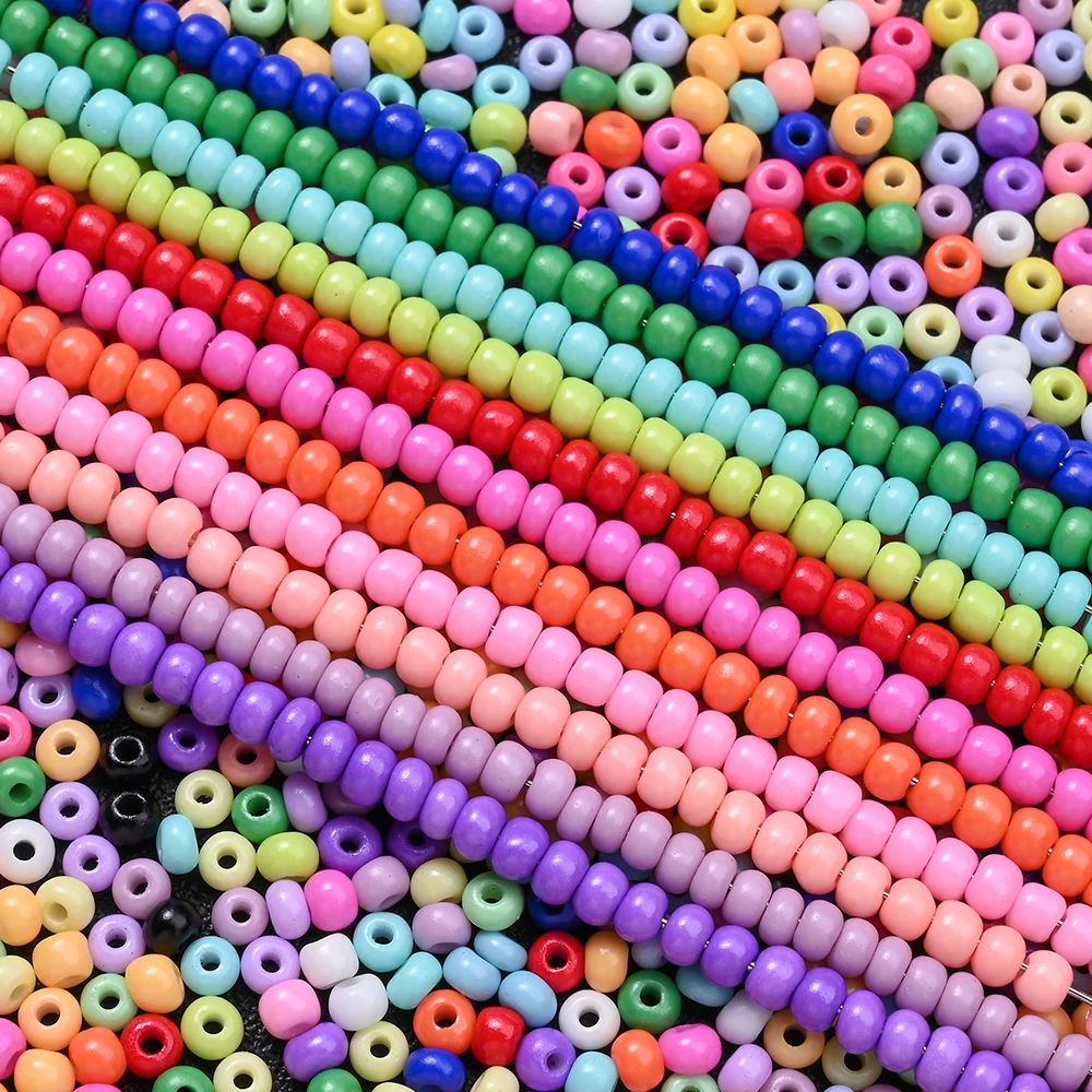 iYOE 500 Stück 3 mm 24 Farben Glas-Abacus-Reisperlen, Rondelle, lose Abstandsperlen für die Schmuckherstellung, DIY-Armband, Halskette, Ohrringe Image