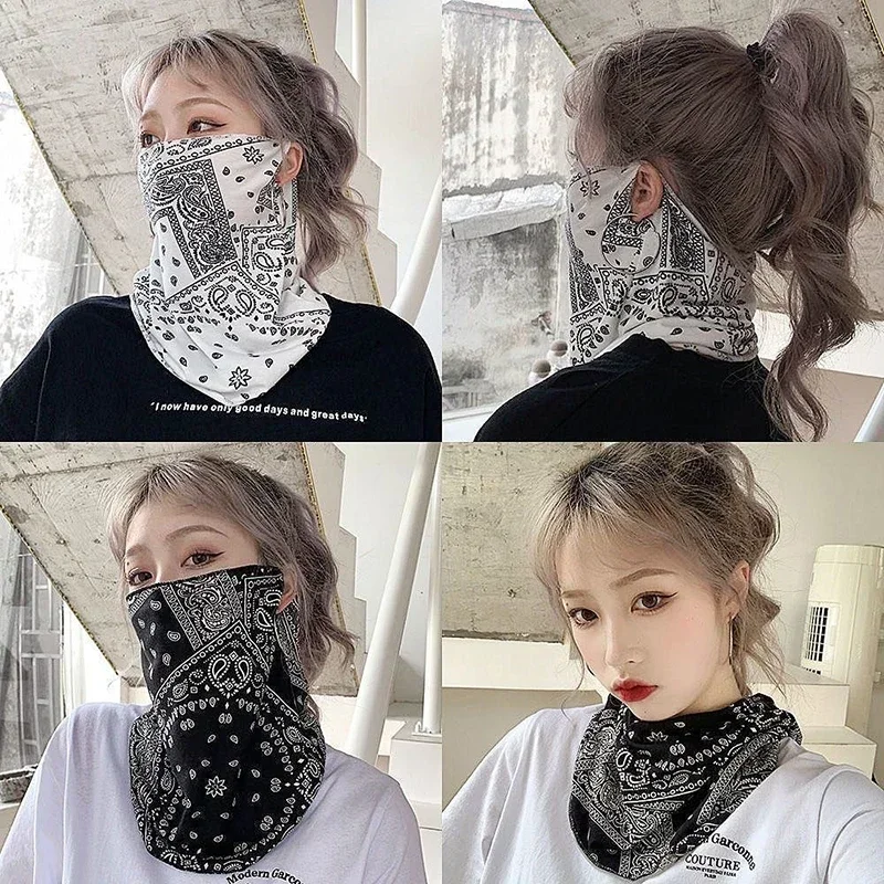 Modische Punk-Sonnenschutzmaske für Männer und Frauen, Sommer-Gesichts- und Nackenschutz, UV-Schutz, Ohrschal, Hip-Hop, Outdoor-Sport, Fahrrad-Bandana, Schals Image
