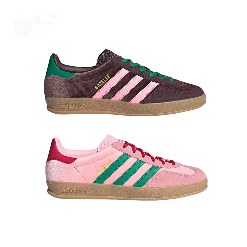 Adidas Samba Style Damen Freizeitschuhe Zweierpack Samt-Obermaterial Retro-Sneaker JI2713/JI2714