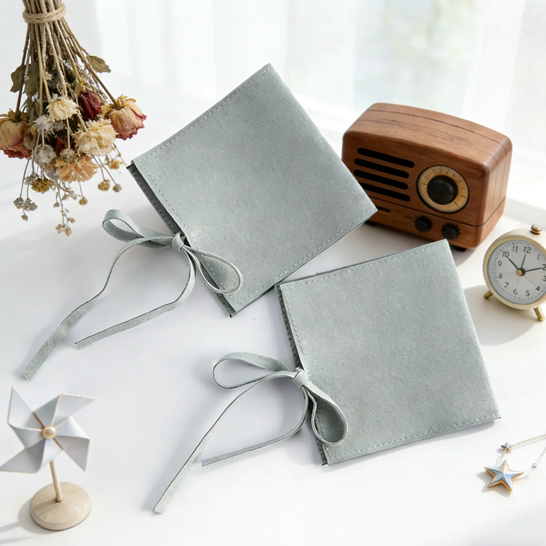 10 Stück weiche Mikrofaser-Organizer-Beutel, sanfte Schmuckaufbewahrungstaschen für Ringe und Ohrringe, für Hochzeitsgeschenke und kleine Geschenke Image