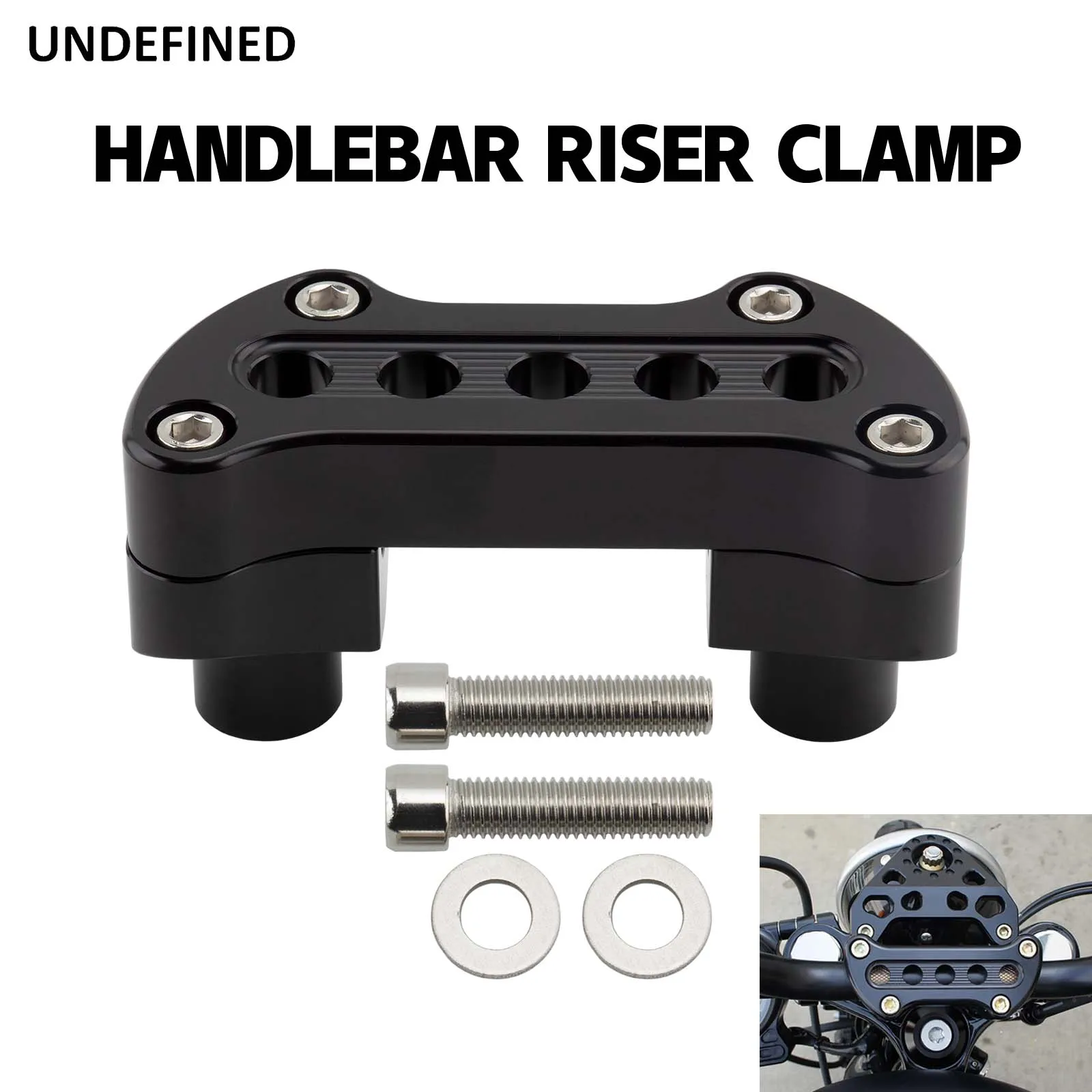 Schwarz Chrom Motorrad Lenker Riser Clamp Kits Für Harley Softail Low Rider Fat Bob Dyna Street Bob Sportster XL883 XL1200