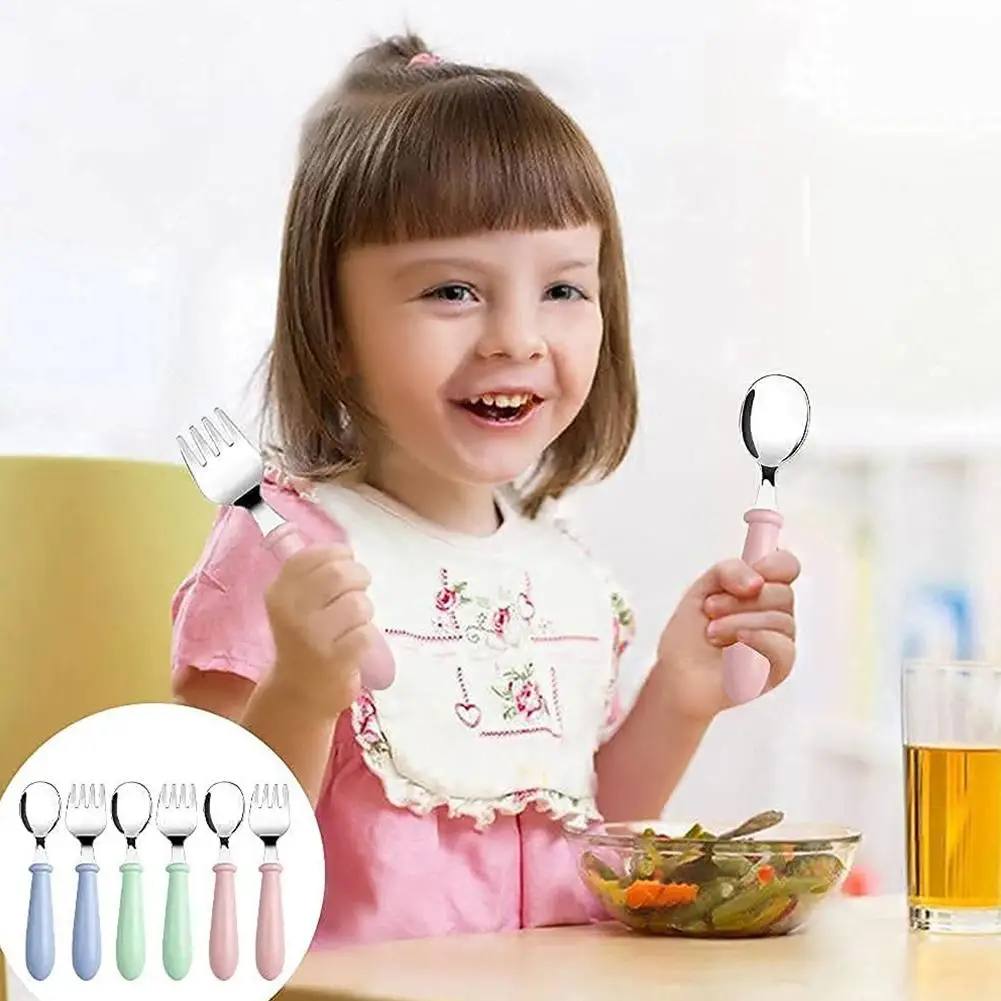 Baby Gadgets Geschirr Set Kinder Utensil Edelstahl Kleinkind Geschirr Besteck Cartoon Infant Lebensmittel Fütterung Löffel Gabel