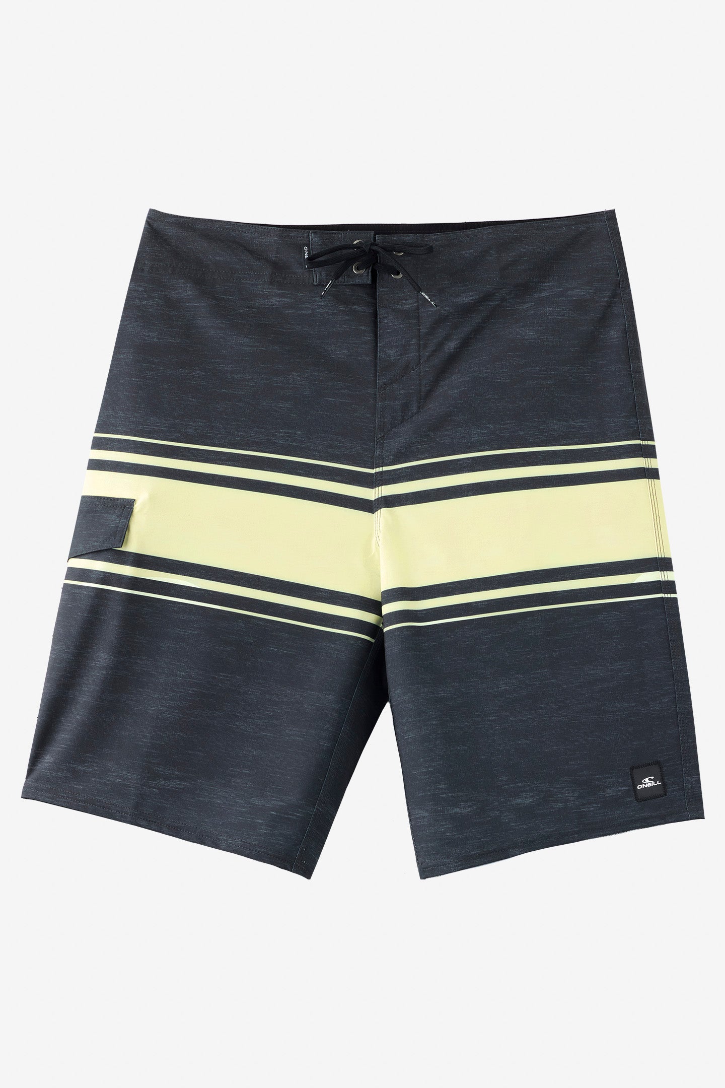 O'Neill Men's Lennox Stripe 21"" Board Shorts in Phantom, Size 29, Elastane/Polyester