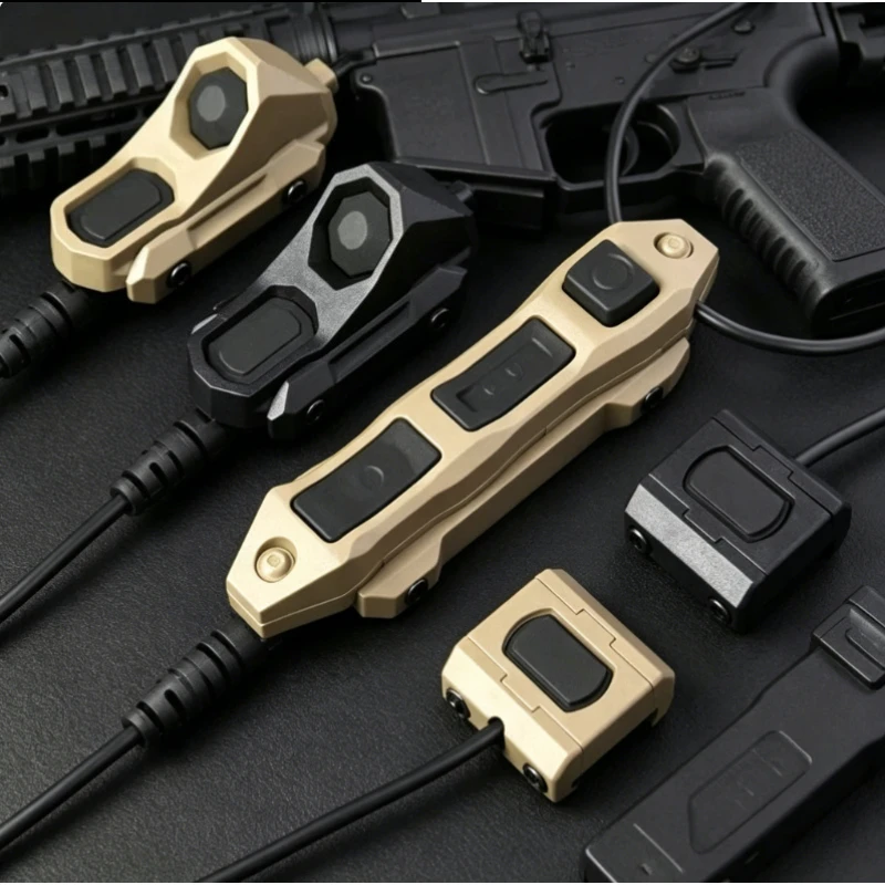 Dualer Dreifach-Fernbedienungsdruckschalter für OGL PEQ-15 und M600 M300 Taschenlampen, 2,5mm SF-Stecker, 20mm Schiene, Spielzeugausrüstung Image
