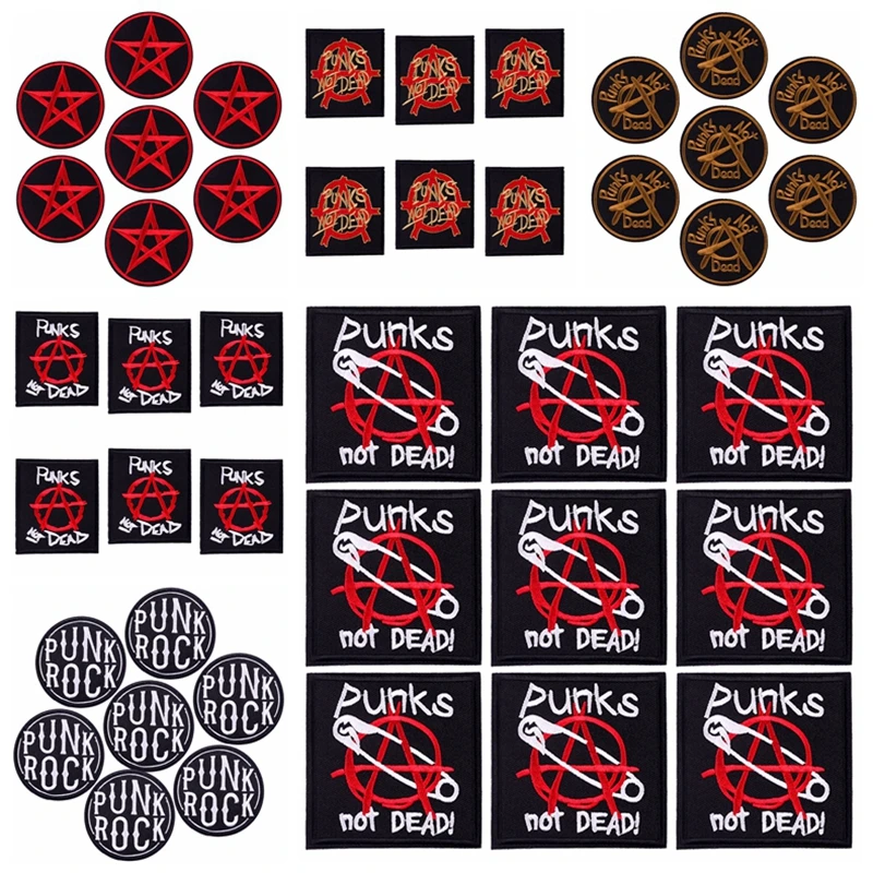 Prajna 10 pezzi Patch Punk all'ingrosso su abbigliamento ferro fai da te su toppe toppe ricamate Rock per abbigliamento toppe termoadesive