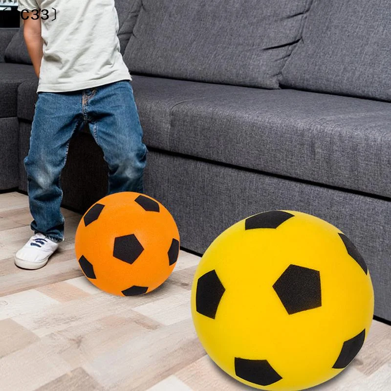 Ballon de football silencieux d'intérieur en mousse PU, haute élasticité, 3 couleurs, livré avec un sac en filet pour le développement des compétences à domicile〔CC33〕