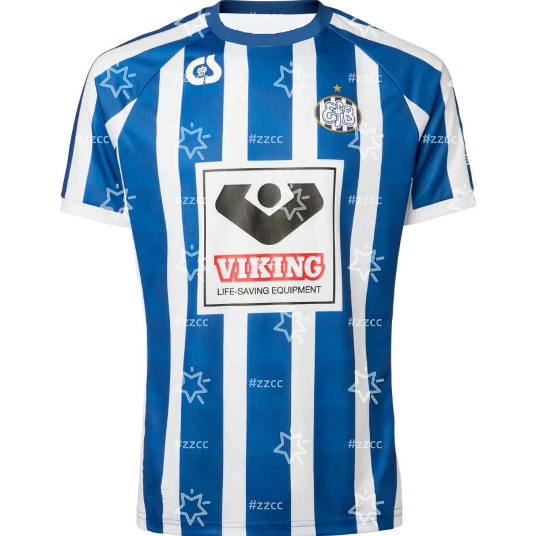 Maillot de football domicile Esbjerg fB 25-26, ensemble d'entraînement, cadeau pour les fans de football danois, t-shirt de sport d'été pour homme, vêtements pour enfant ﻿