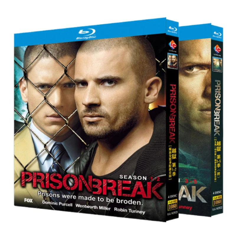 Blu-ray Ultra HD Série TV américaine Prison Break Season1-5 Boîtier de disque BD, disque Blu-ray national et japonais anglais