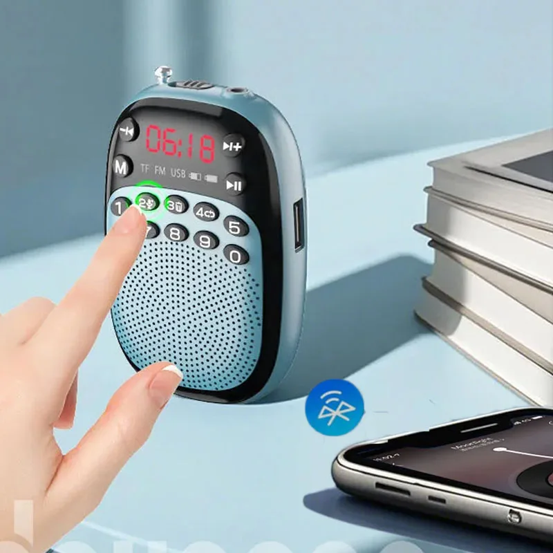 Mini Radio FM avec affichage LED, meilleur récepteur de Radios de réception, son Hifi, haut-parleur Bluetooth, enregistreur, carte TF, disque U, lecteur de musique MP3