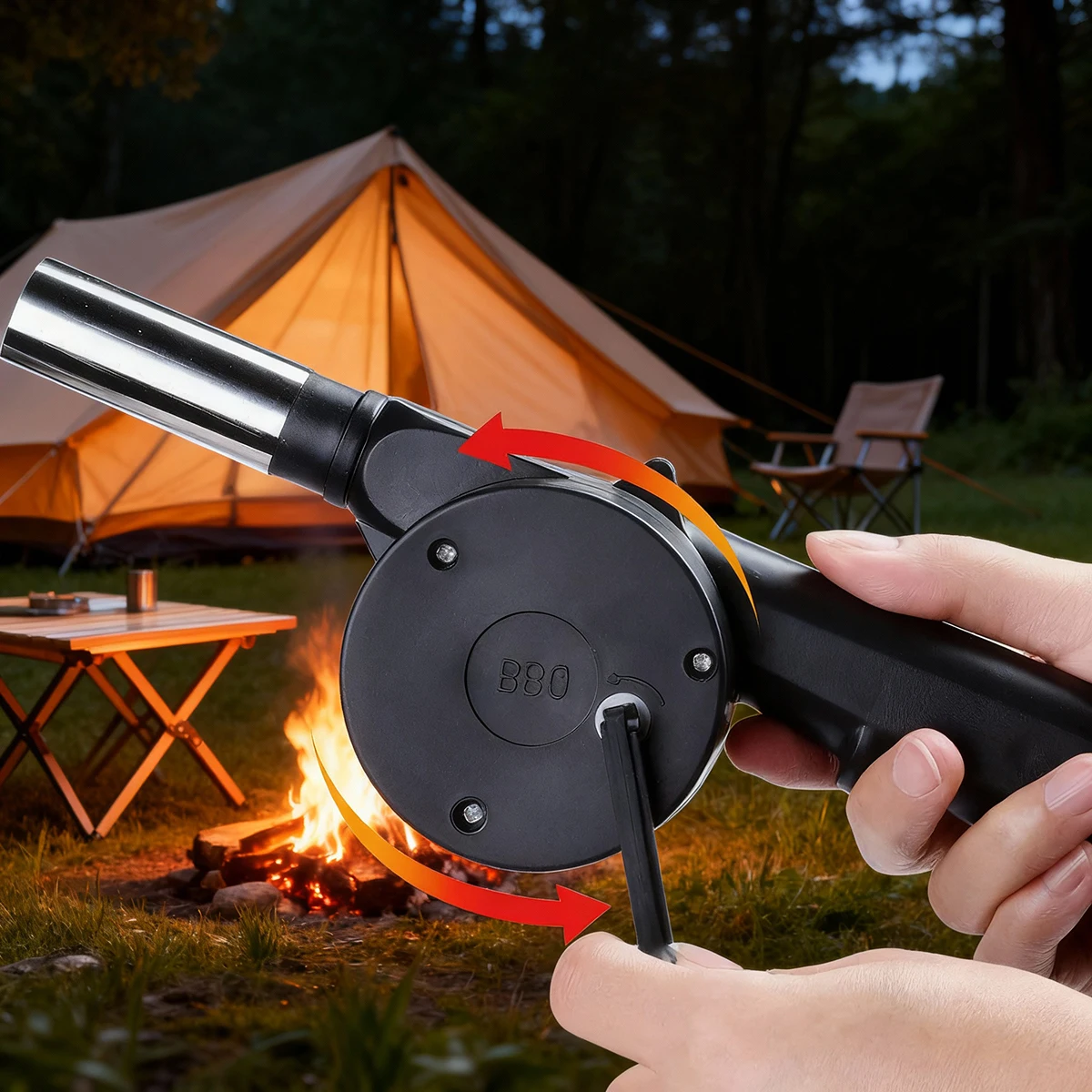 1 pièce de souffleur de barbecue, outil de barbecue manuel, allumage de poêle de barbecue, outil d