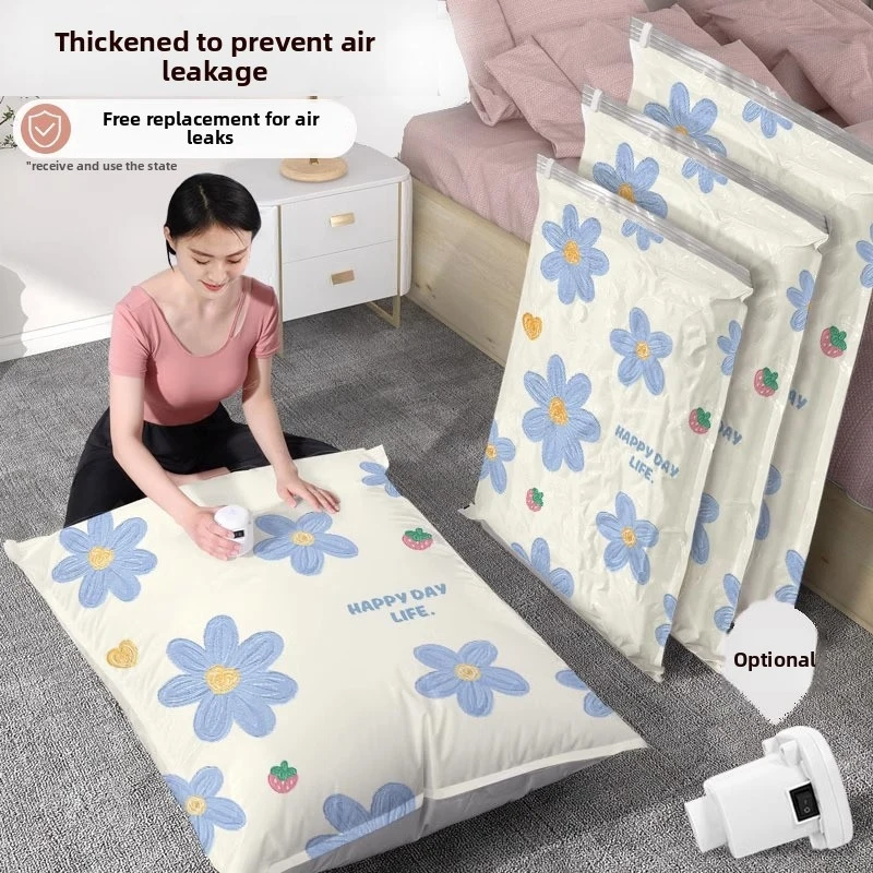 Household vacuum compression bag, large storage bag for quilts, moving and travel clothing storage, clothes organizing bag